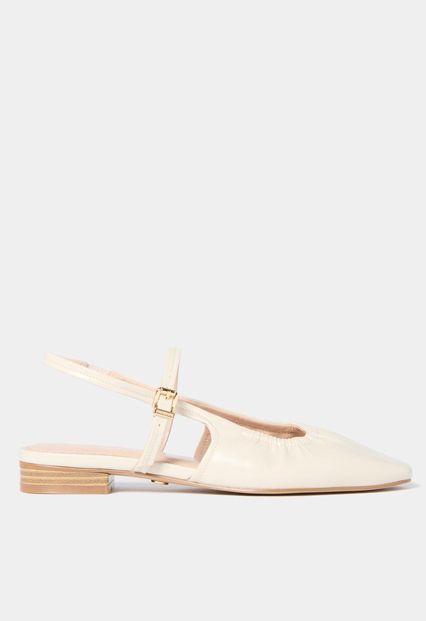 Forever New - Harper scrunch detail mary jane flat pump in nude