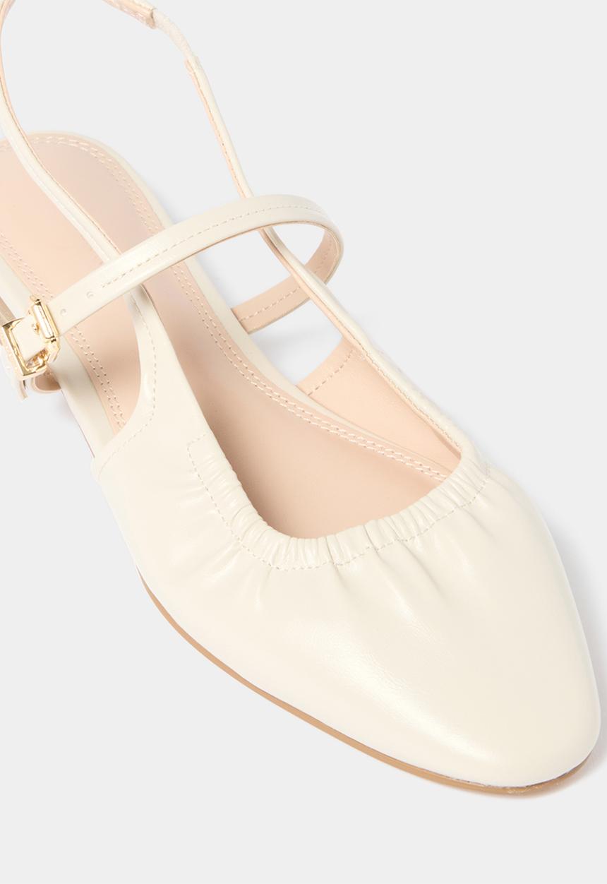 Forever New - Harper scrunch detail mary jane flat pump in nude
