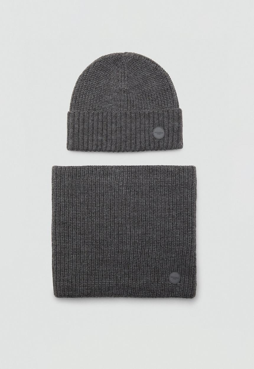 MANGO - Knit scarf - Gray