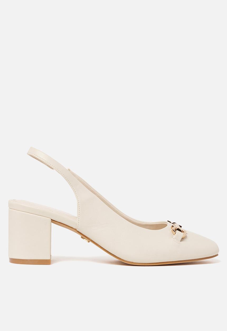 Forever New - Valeria bit trim slingback block heel in nude