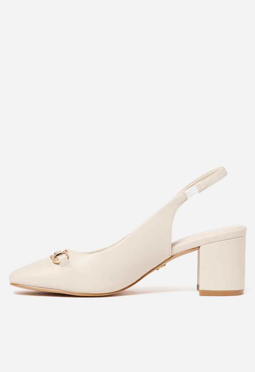 Forever New - Valeria bit trim slingback block heel in nude