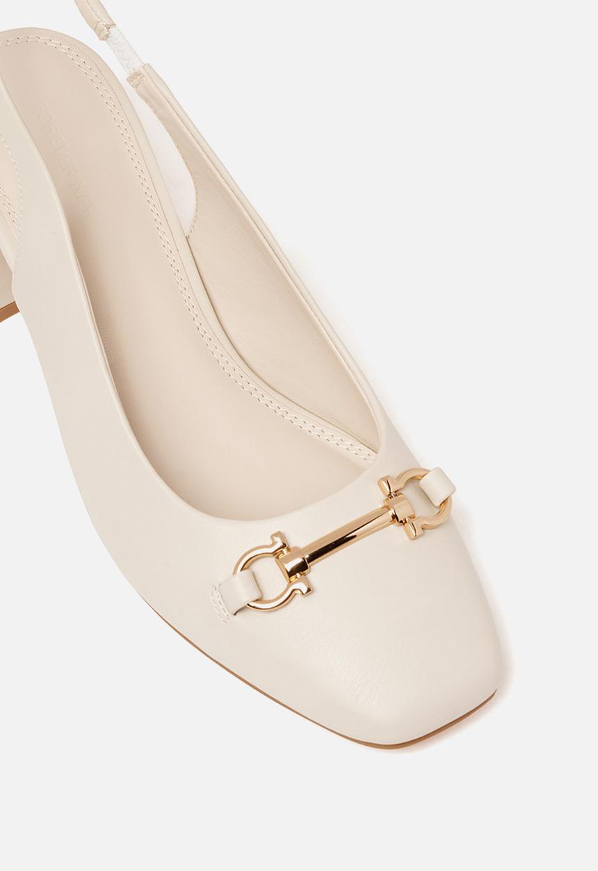 Forever New - Valeria bit trim slingback block heel in nude