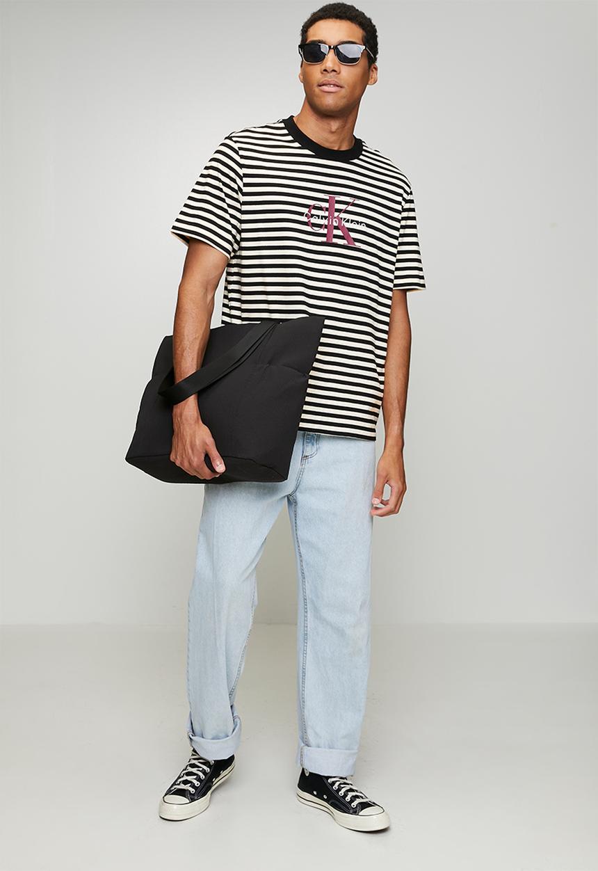 Calvin Klein - Short sleeve 20s stripe jersey monologo cn tee - multi