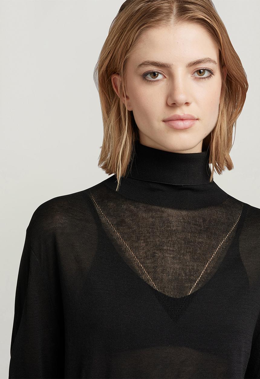 G-STAR - Core roll neck knit wmn - dk black