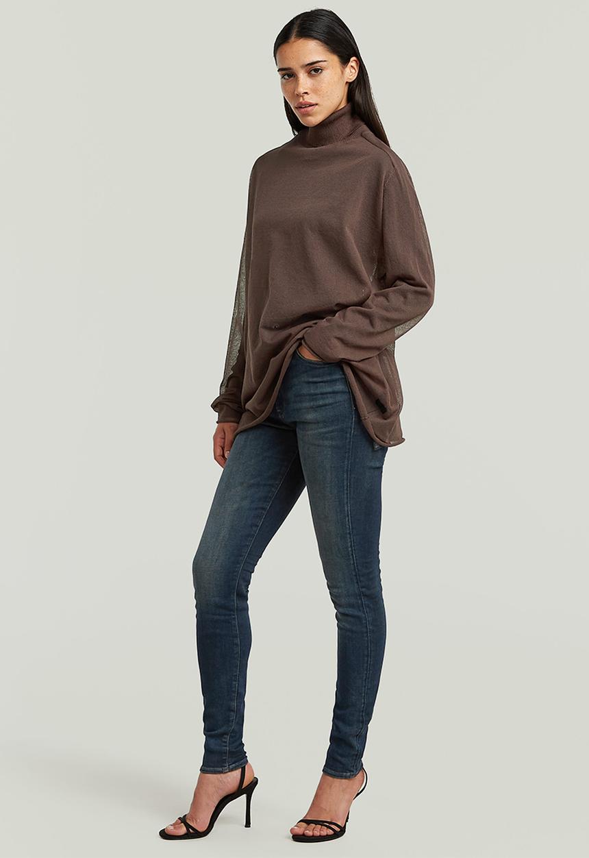G-STAR - Sheer loose turtle knit wmn - chocolat