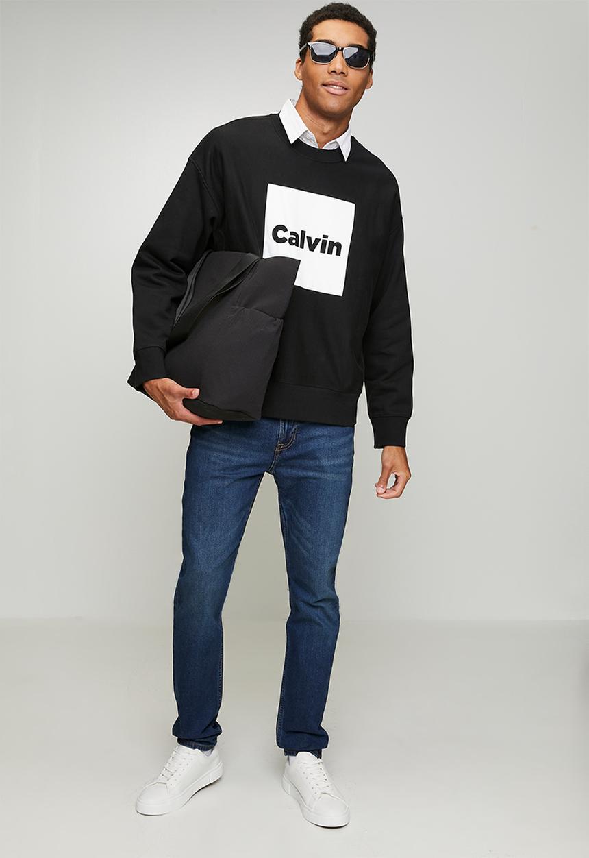 Calvin Klein - Long sleeve Premium Fleece Calvin Box Graphic Cn - Black