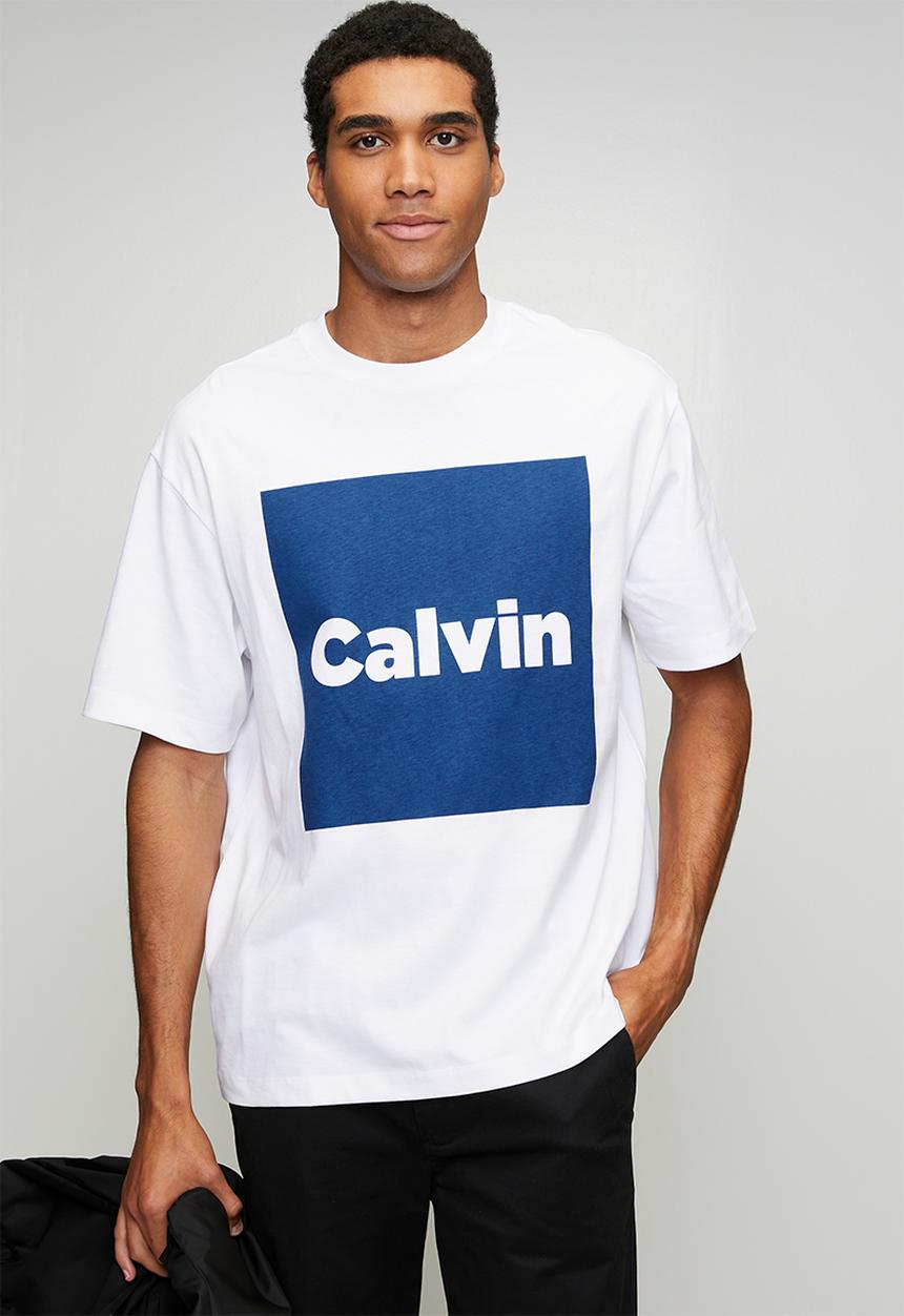 Calvin Klein - Short sleeve 16S Io Calvin Box Graphic Tee - Brilliant White