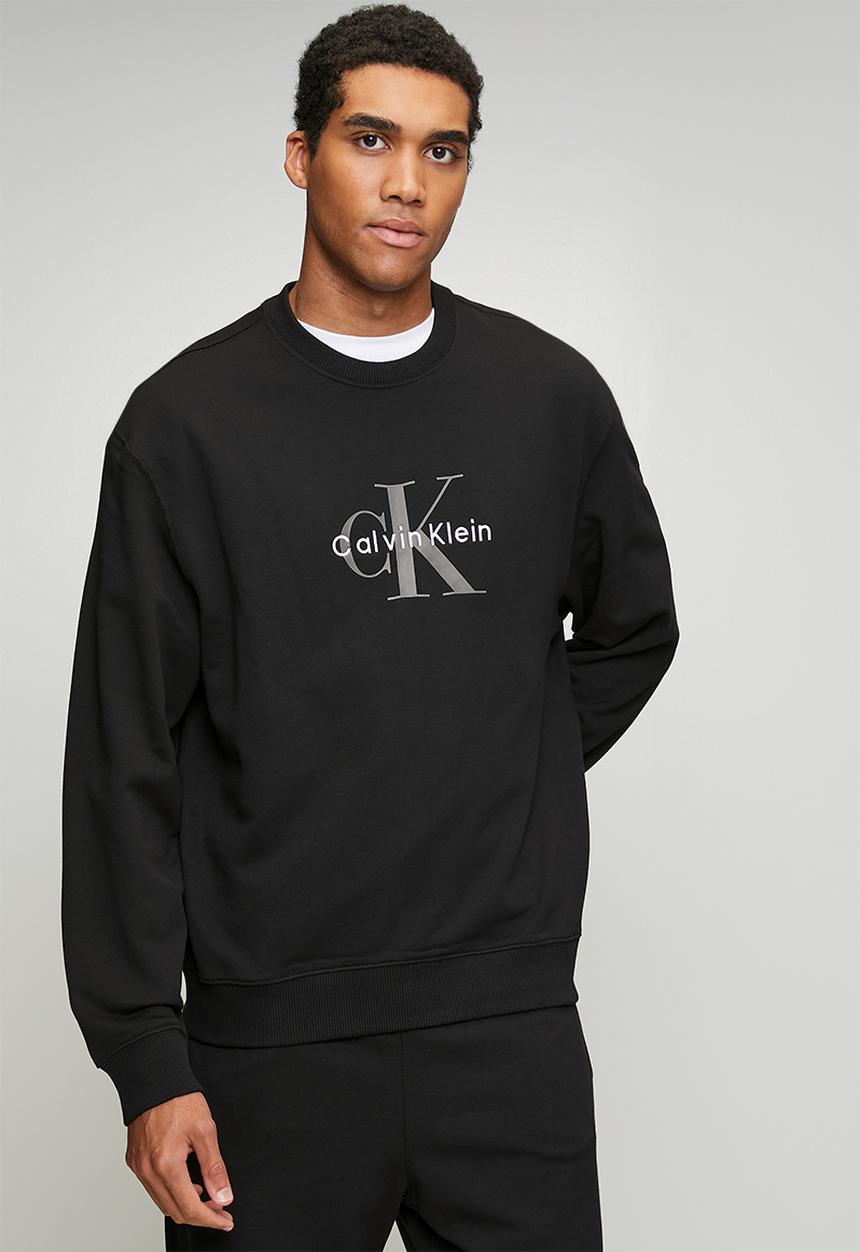 Calvin Klein - Long sleeve  eu 350terry monologo cn sweatshirt - black