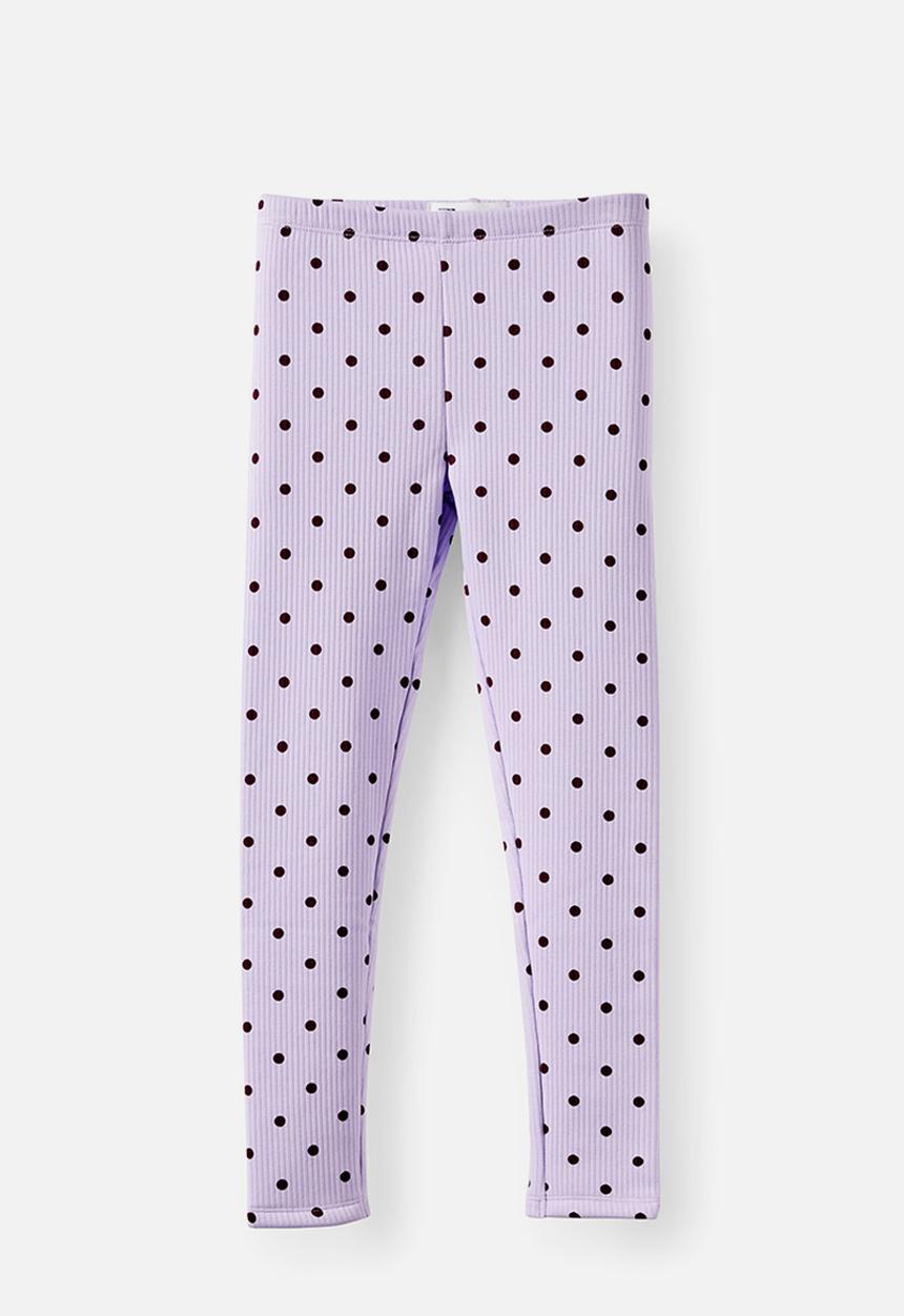 Cotton On - Fleece Legging - Vintage Lilac/Bordeaux Spots