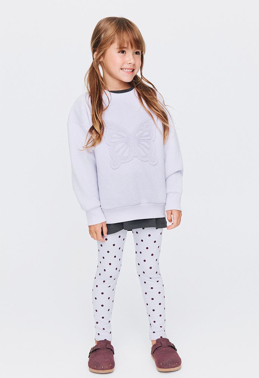 Cotton On - Fleece Legging - Vintage Lilac/Bordeaux Spots