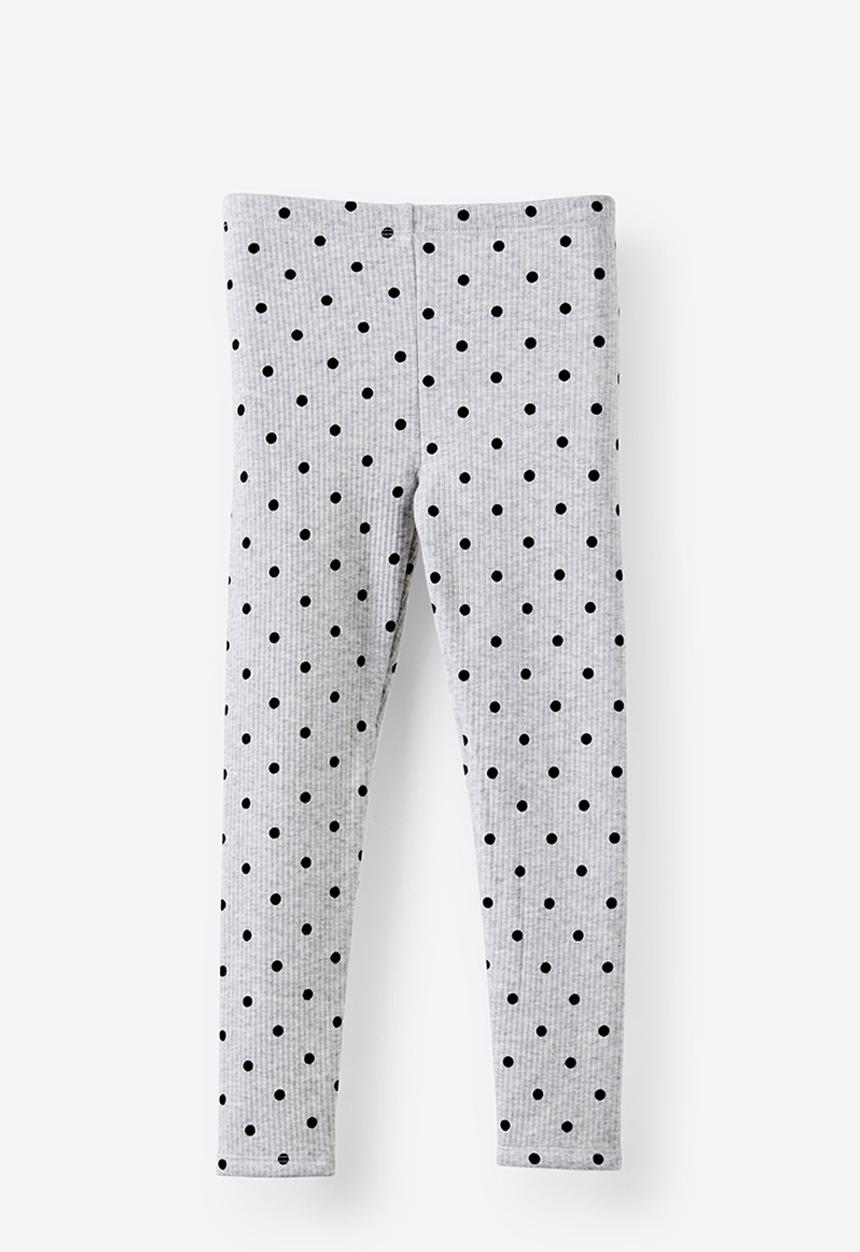 Cotton On - Fleece Legging - Grey Marle/Black Spots
