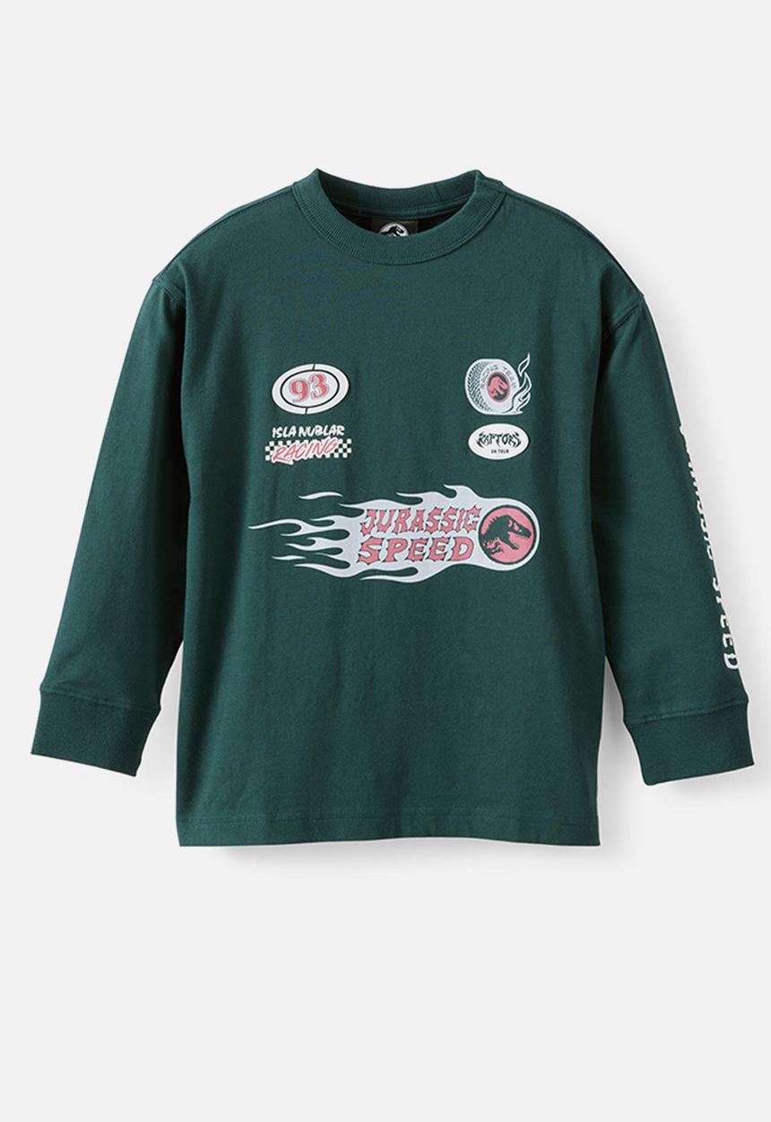 Cotton On - License Long Sleeve Tee - Lcn Uni Winter Jade/Jurassic Park