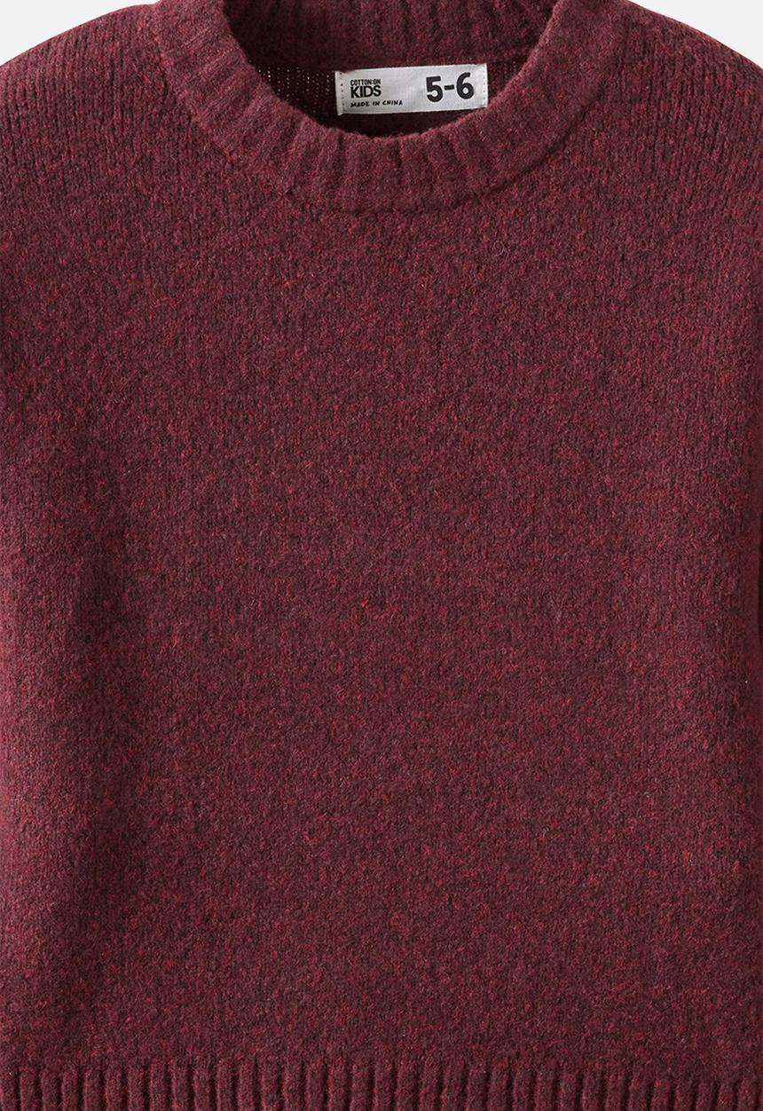 Cotton On - Sam Soft Knit Jumper  -  Bordeaux Marle