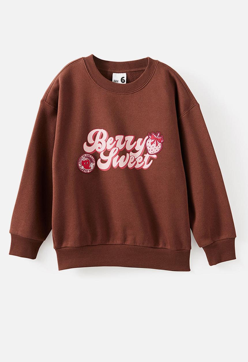 Cotton On - Sammy Oversized Crew - Rocky Road/Berry Sweet