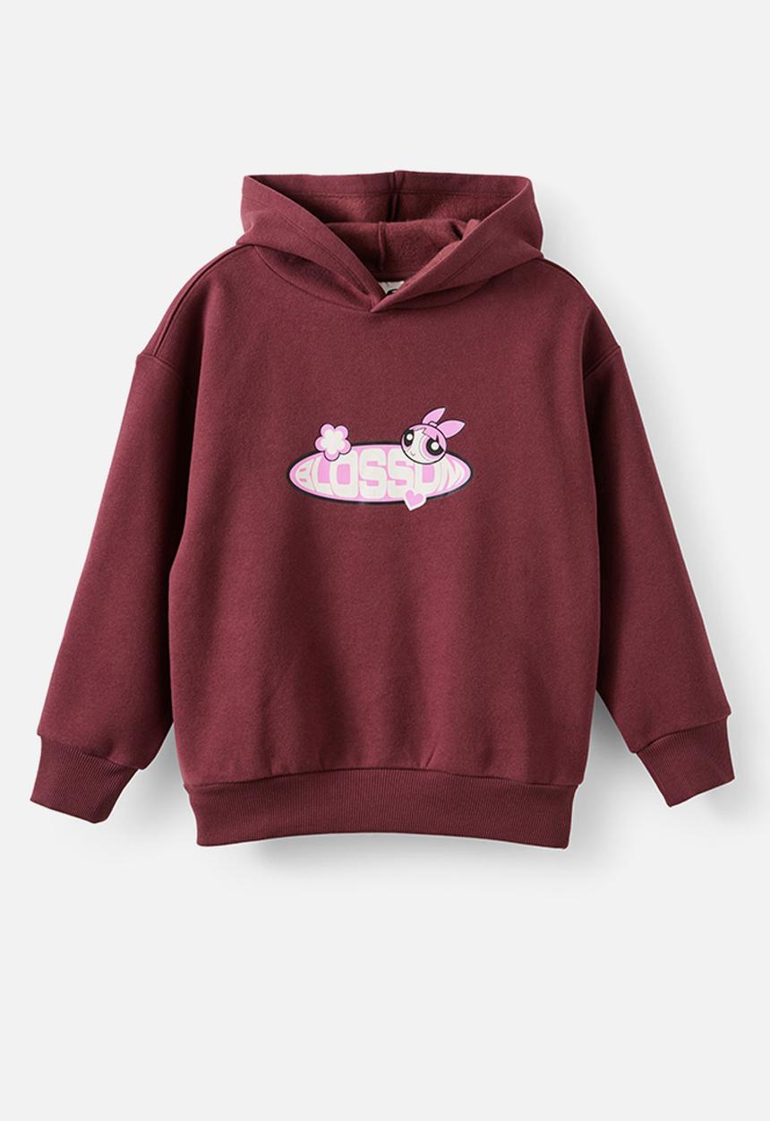 Cotton On - License Sammy Oversized Hoodie - Lcn Wb Bordeaux/Powerpuff Girls