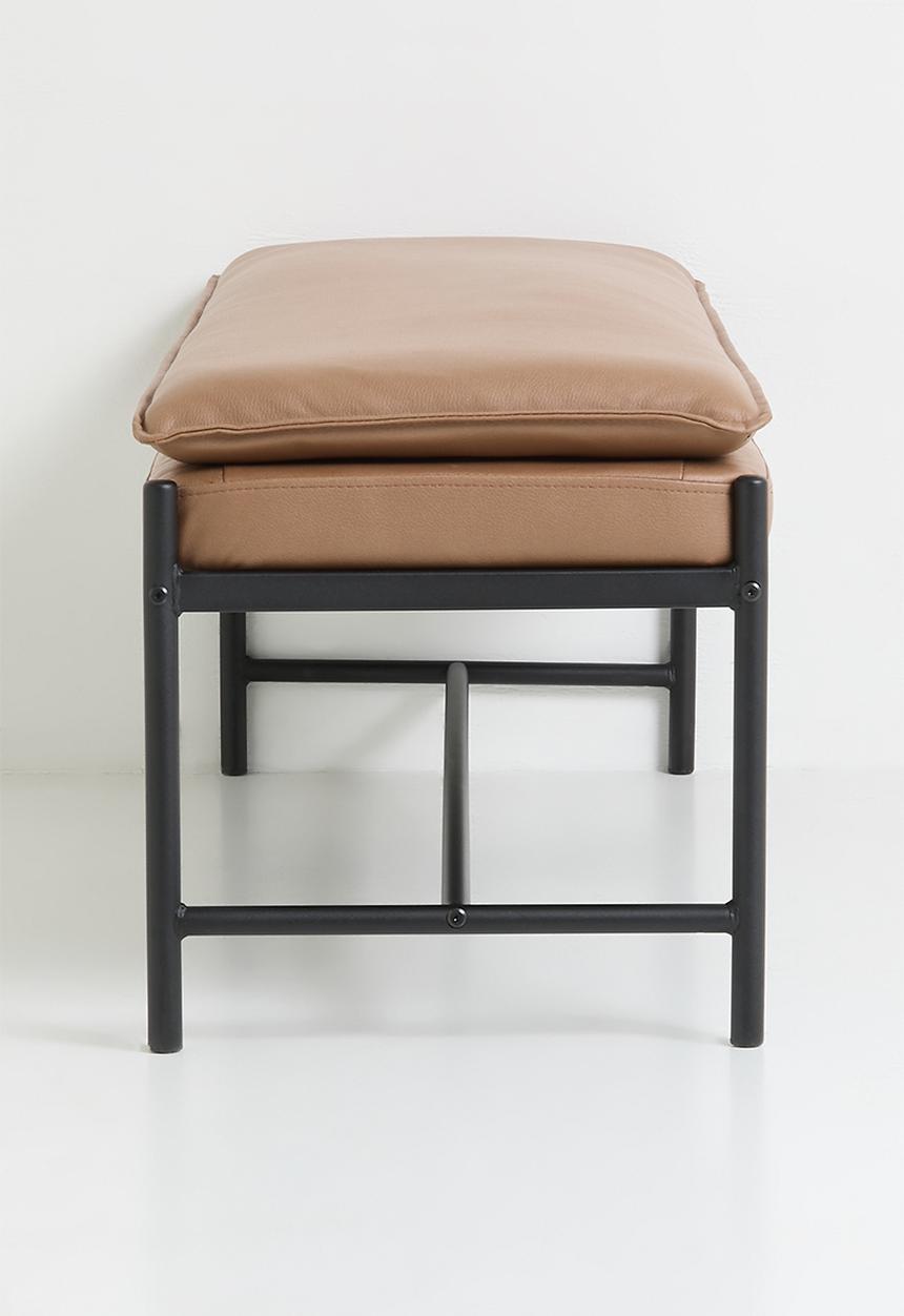 Sixth Floor - Faux Leather Saddle Bench - Tan