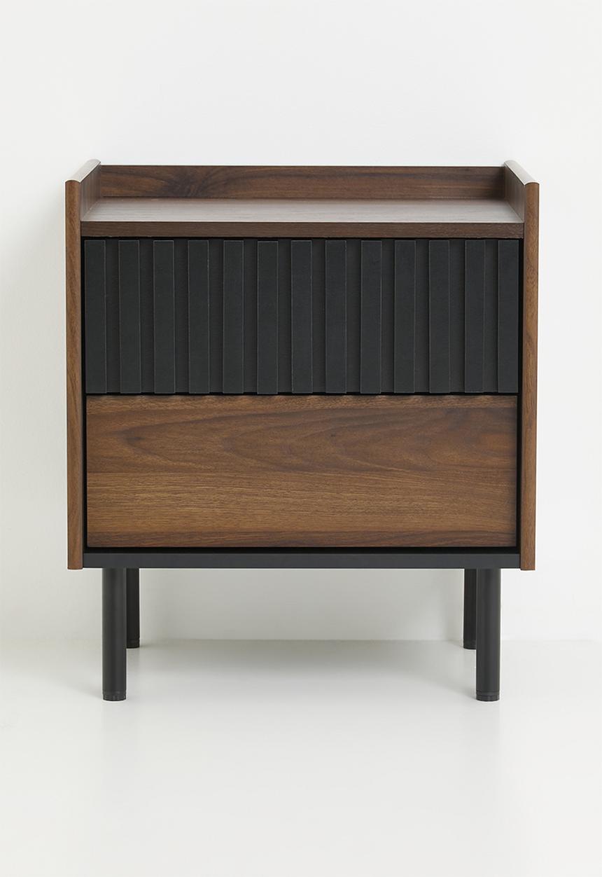 Sixth Floor - Malibu Bedside Table - Natural & Black
