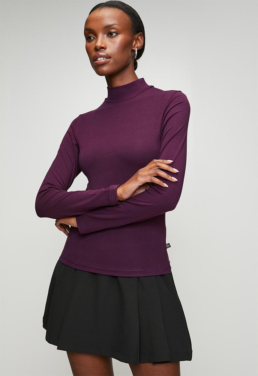 Me&B - Luxe Polo neck Essential - purple
