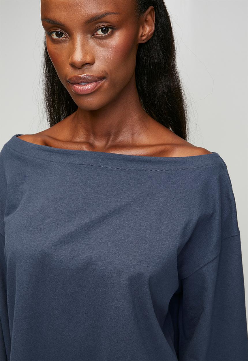 Cotton On - Dreamy soft boatneck long sleeve set - steely blue wash