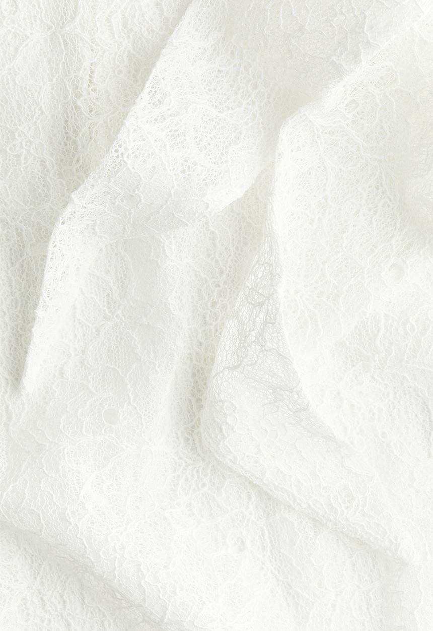 H&M - Trumpet-sleeved lace blouse - white