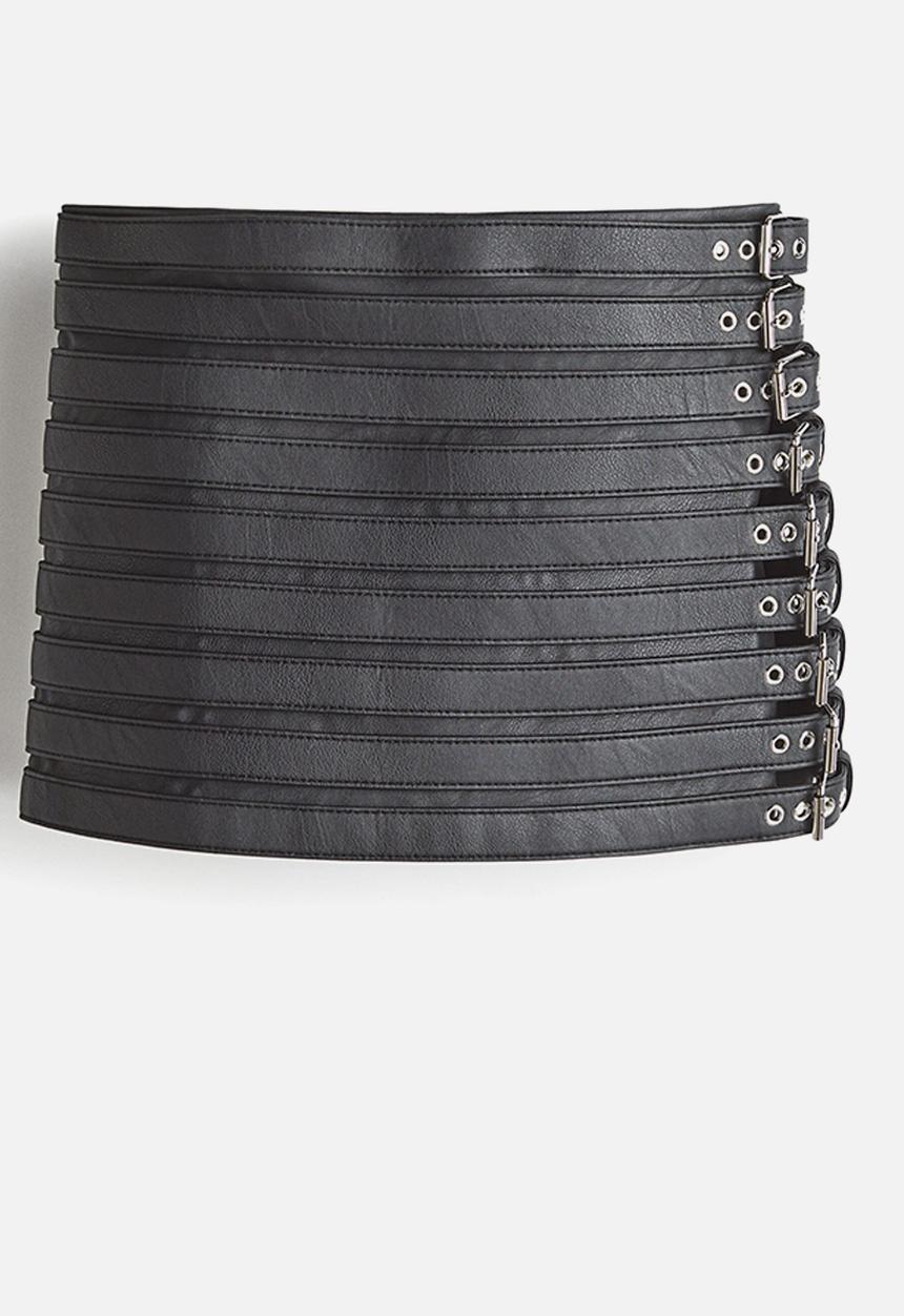H&M - Belt-detail mini skirt - black