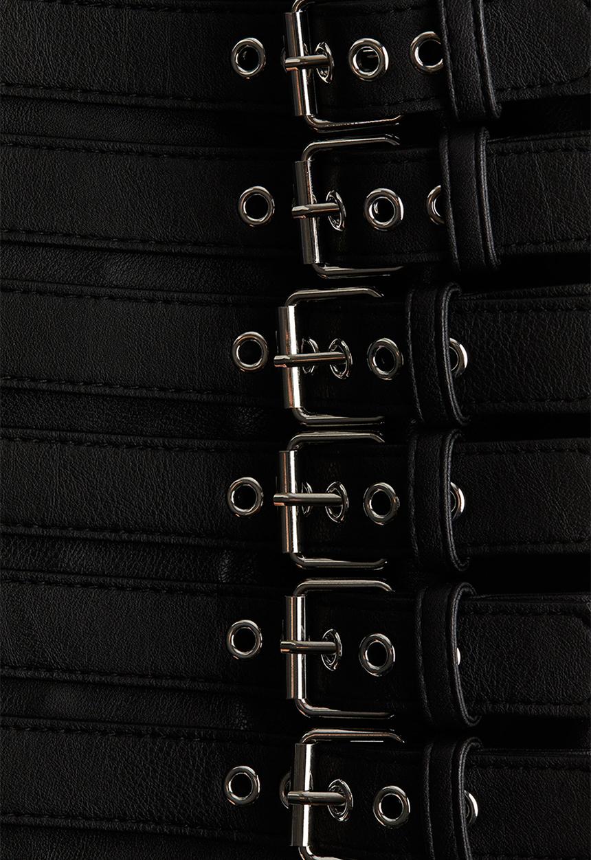 H&M - Belt-detail mini skirt - black