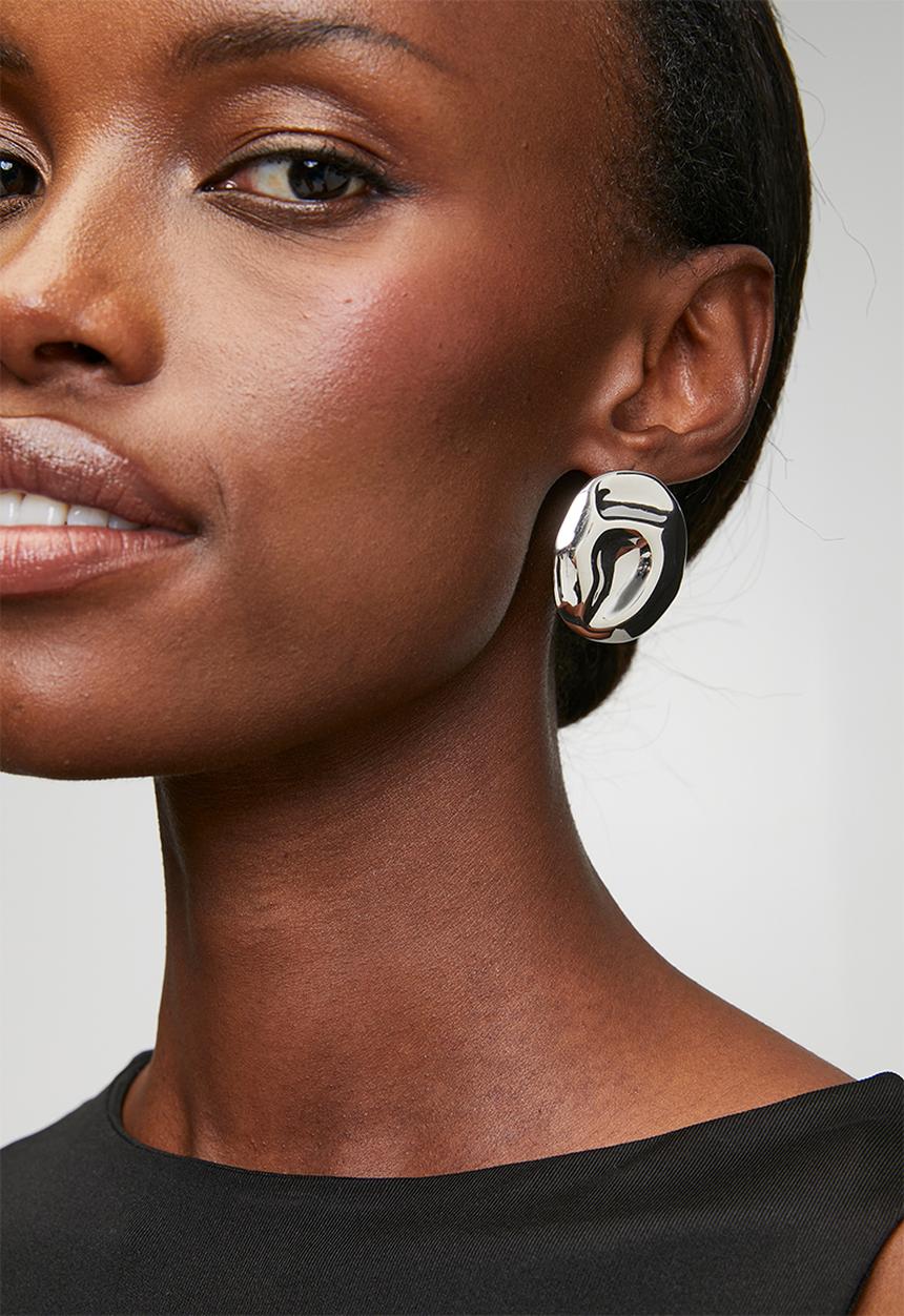 Tessa Design - Ensley Abstract Pin Earrings - Silver