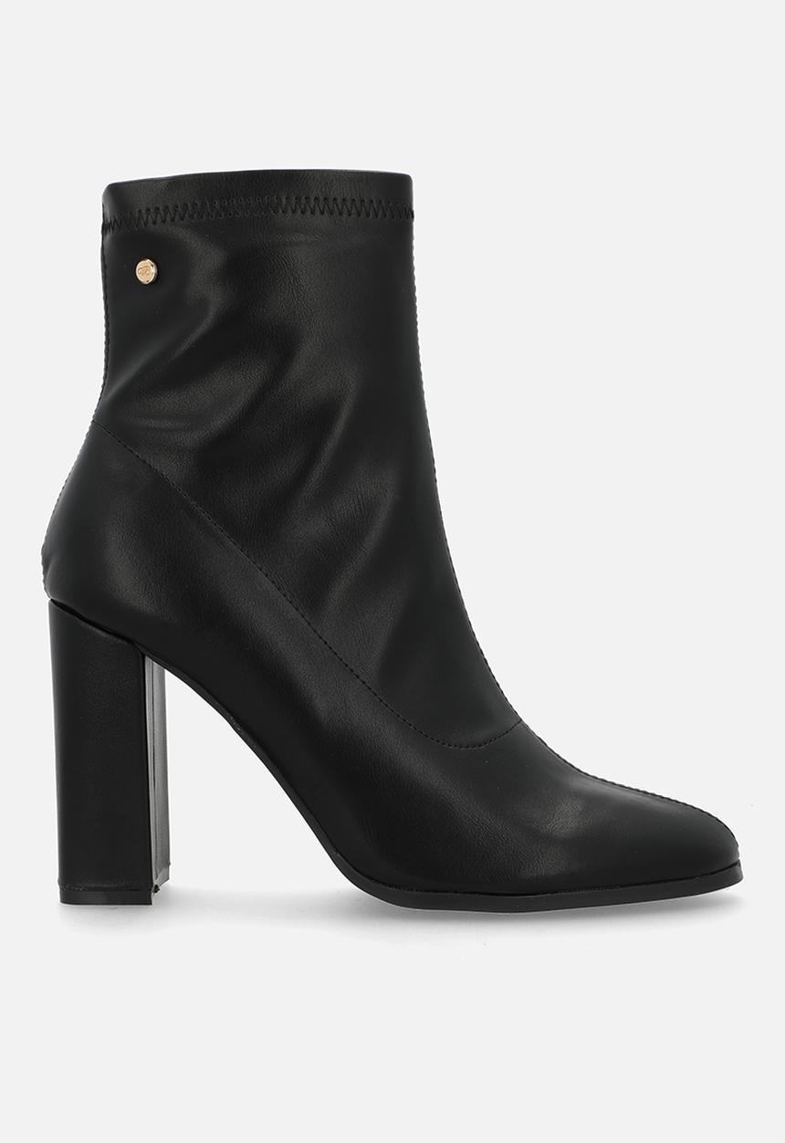 Miss Black - Shania 9 lycra block heel ankle boot - black