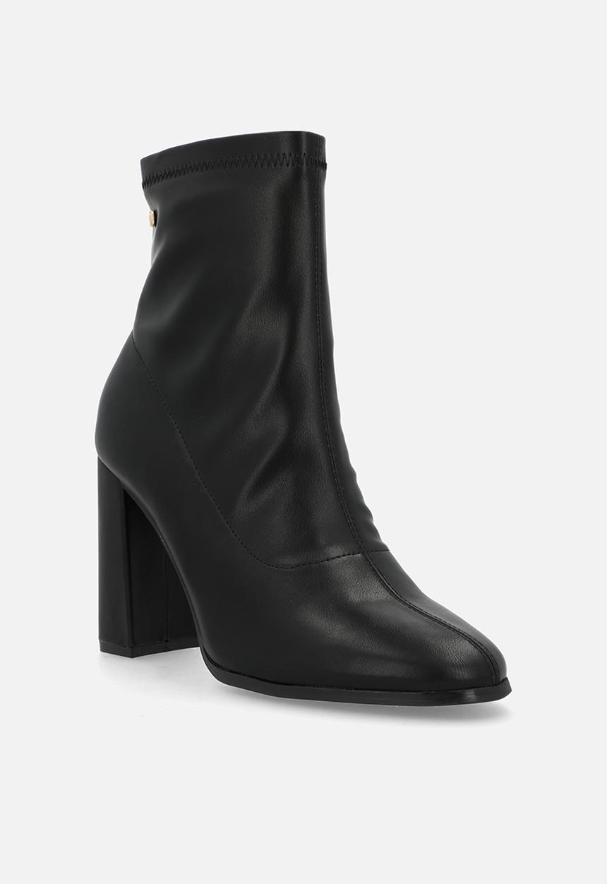 Miss Black - Shania 9 lycra block heel ankle boot - black