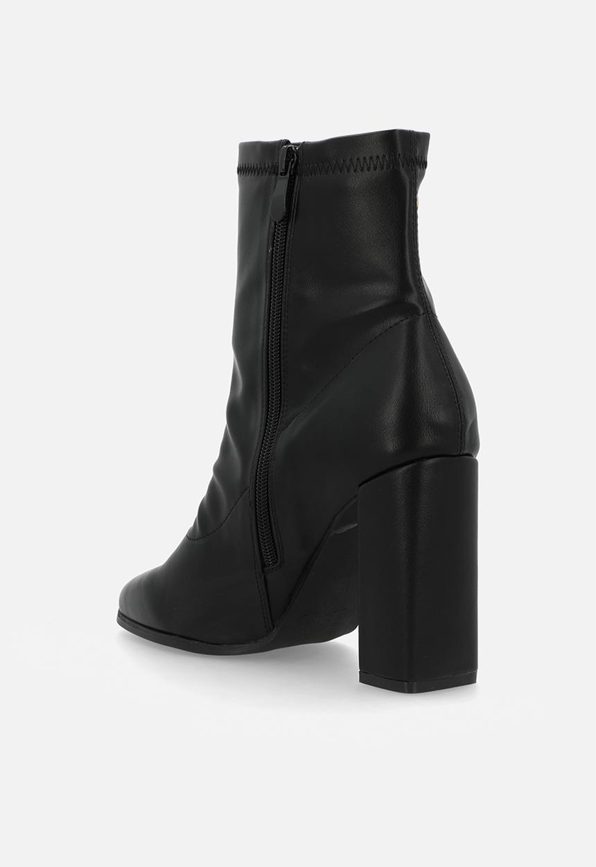 Miss Black - Shania 9 lycra block heel ankle boot - black