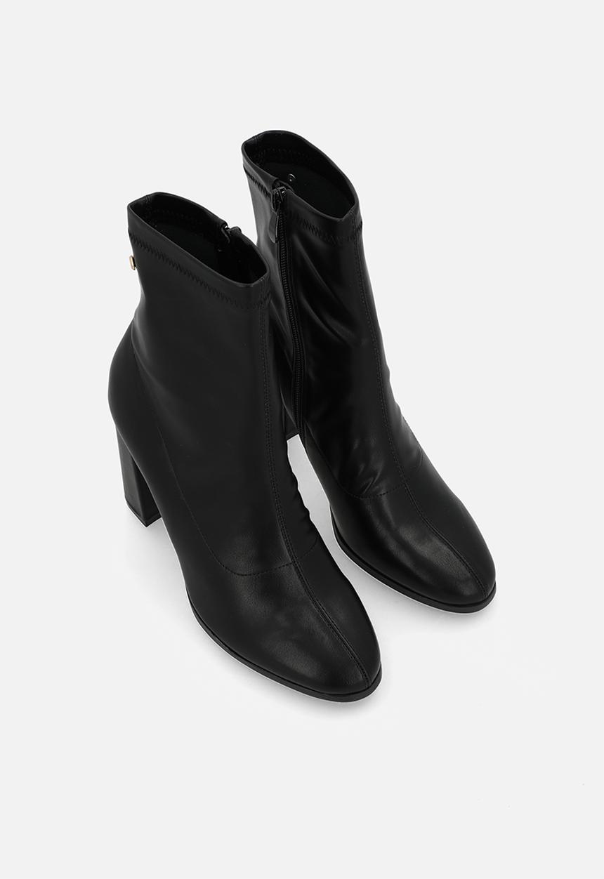 Miss Black - Shania 9 lycra block heel ankle boot - black