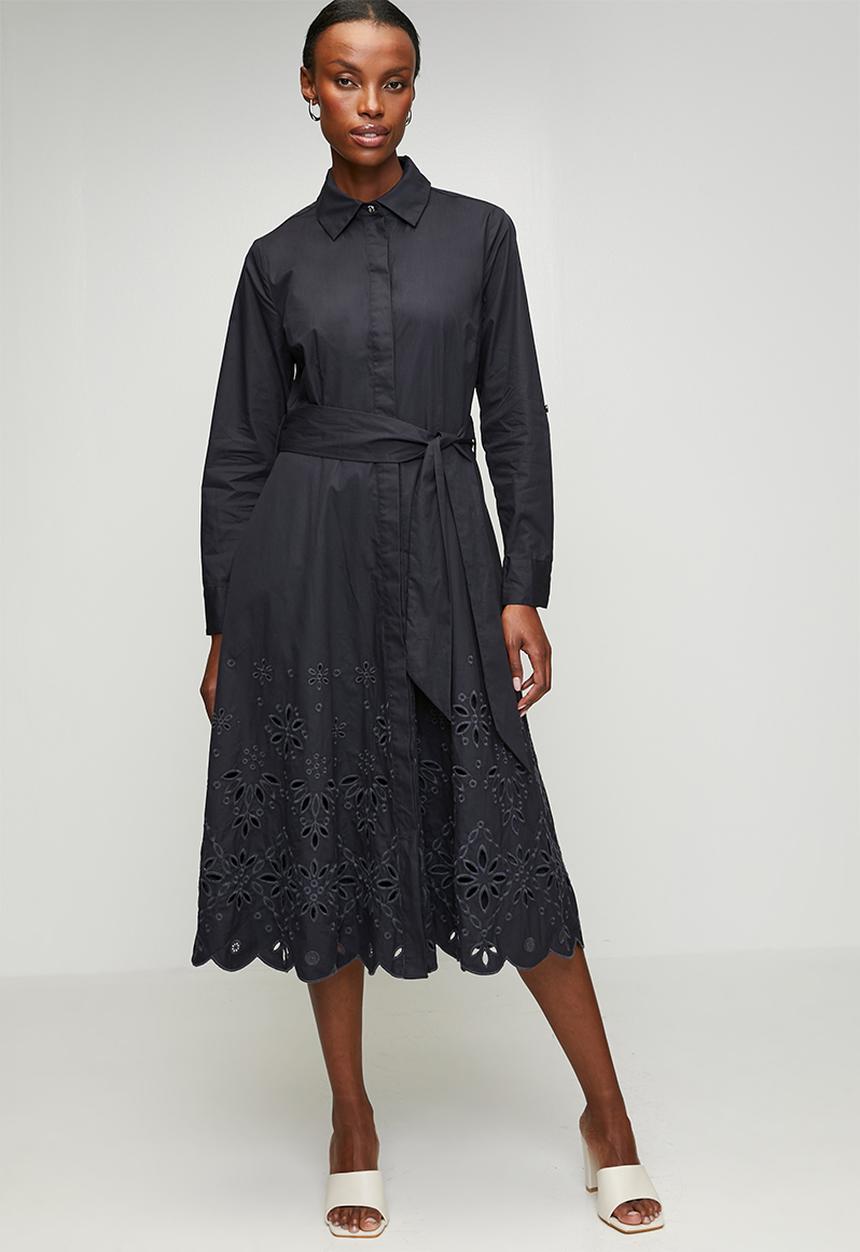 Pringle of Scotland - Pringle lyla shirt dress  - navy