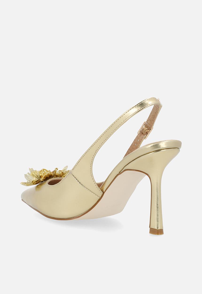 Raid London - Franky closed toe stiletto heel slingback - gold 
