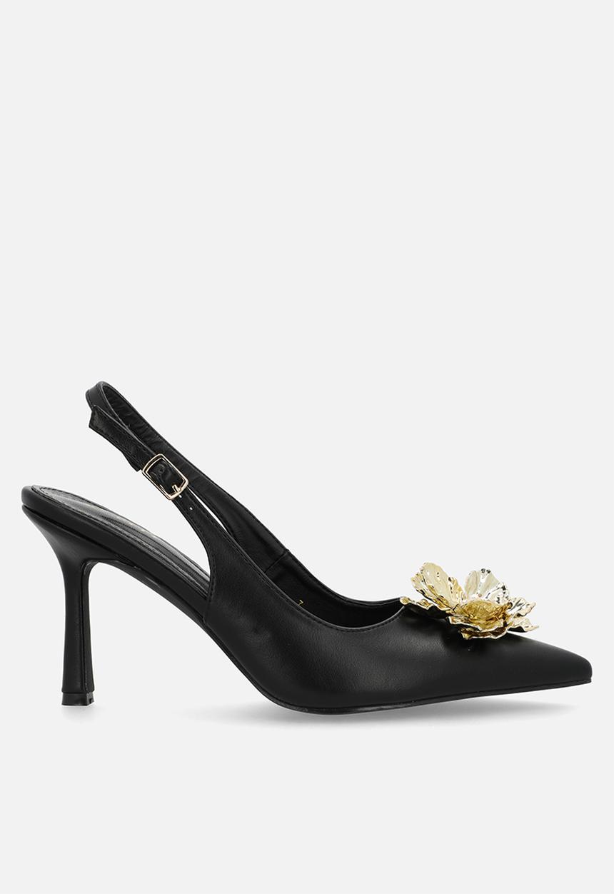 Raid London - Franky closed toe stiletto heel slingback - black 