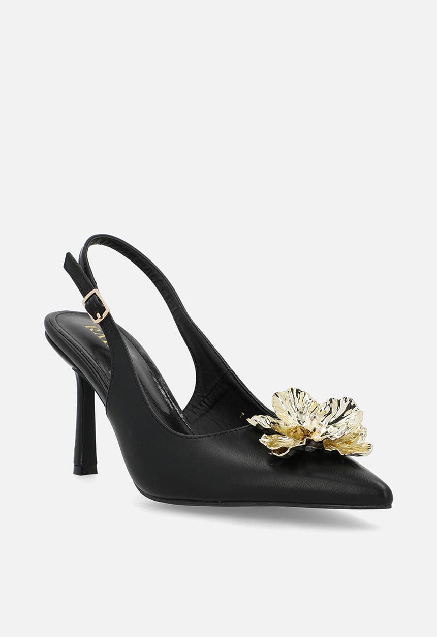 Raid London - Franky closed toe stiletto heel slingback - black 