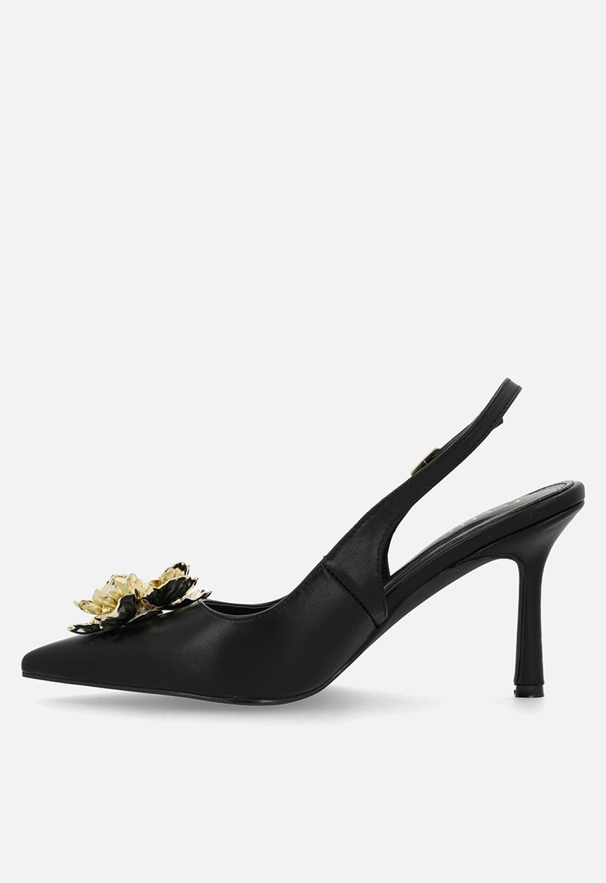 Raid London - Franky closed toe stiletto heel slingback - black 