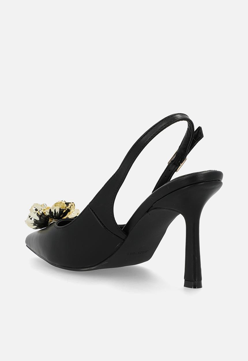 Raid London - Franky closed toe stiletto heel slingback - black 