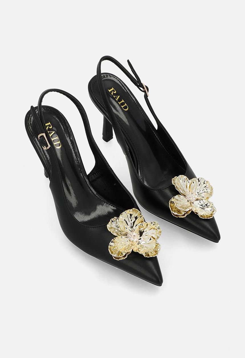 Raid London - Franky closed toe stiletto heel slingback - black 