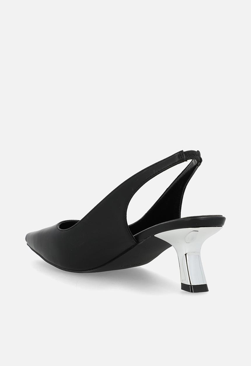 Raid London - Letisha closed toe comma heel slingback - black 
