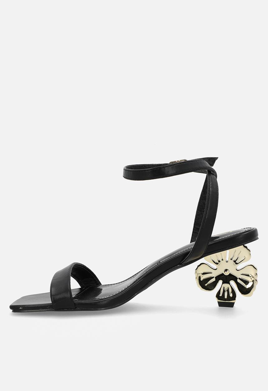 Raid London - Pettle open toe stiletto heel ankle strap - black 