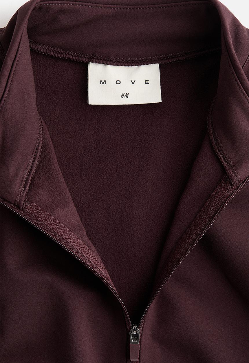 H&M - Sports fleece jacket with softmove™ - chocolate plum