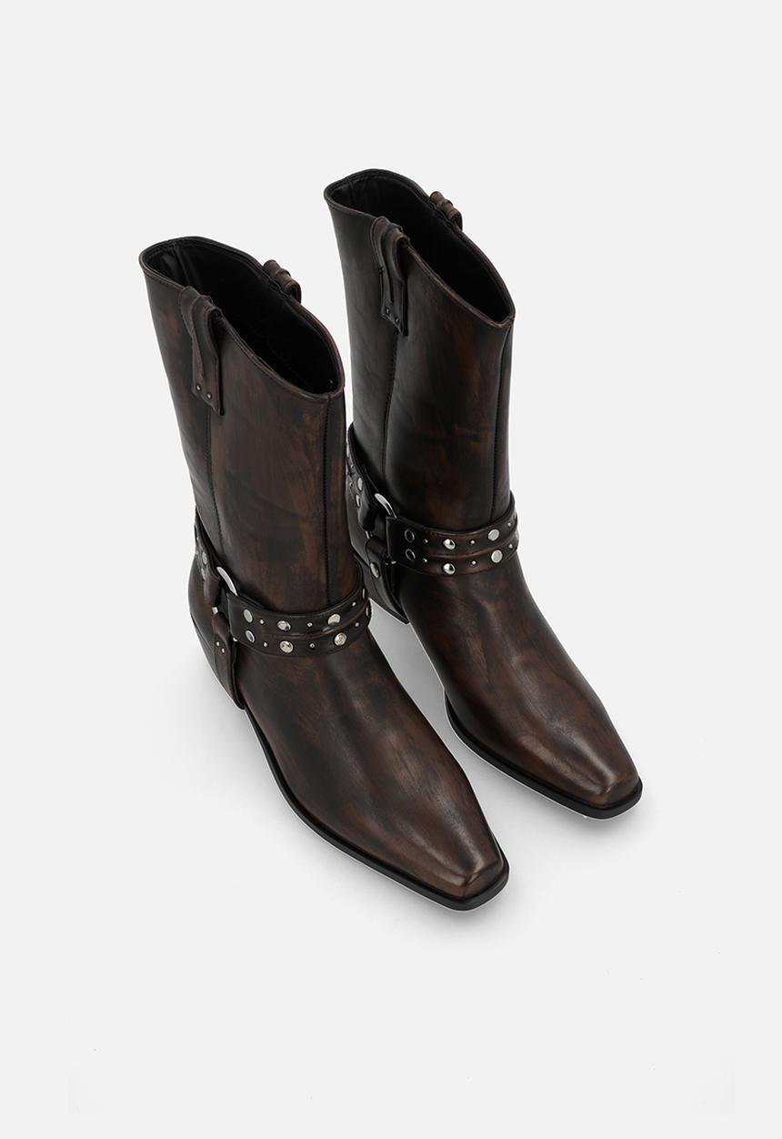 Raid London - Florrie biker boot - brown brushed 