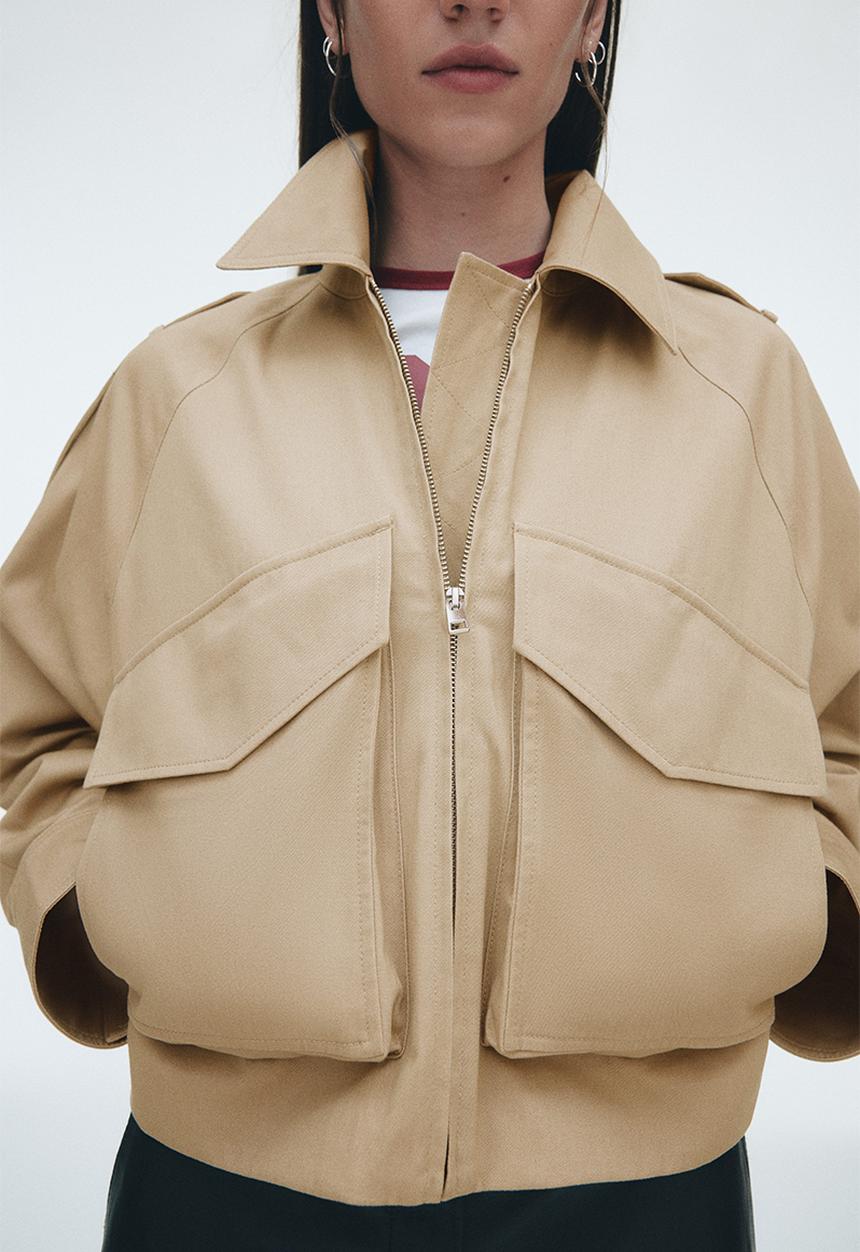 H&M - Cotton cargo jacket - beige