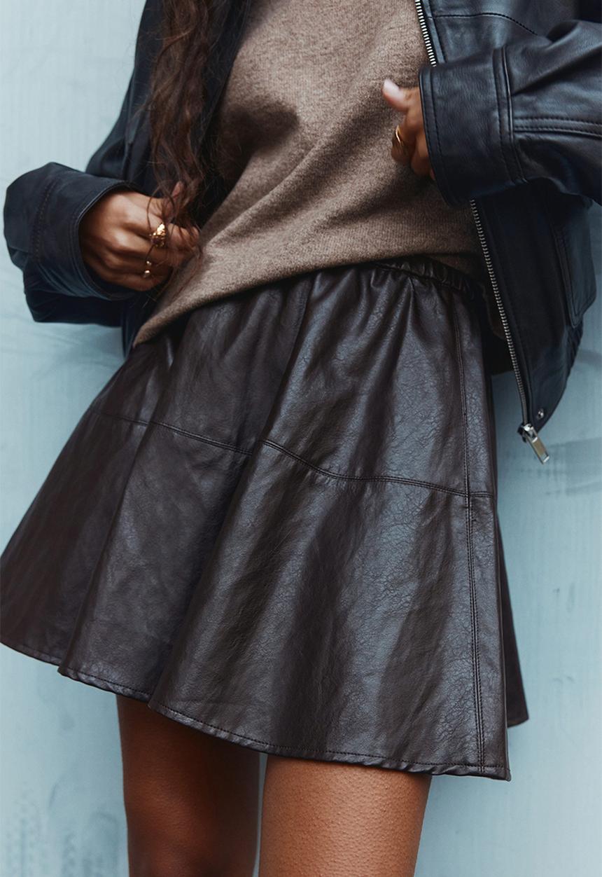 H&M - Circular mini skirt - dark brown