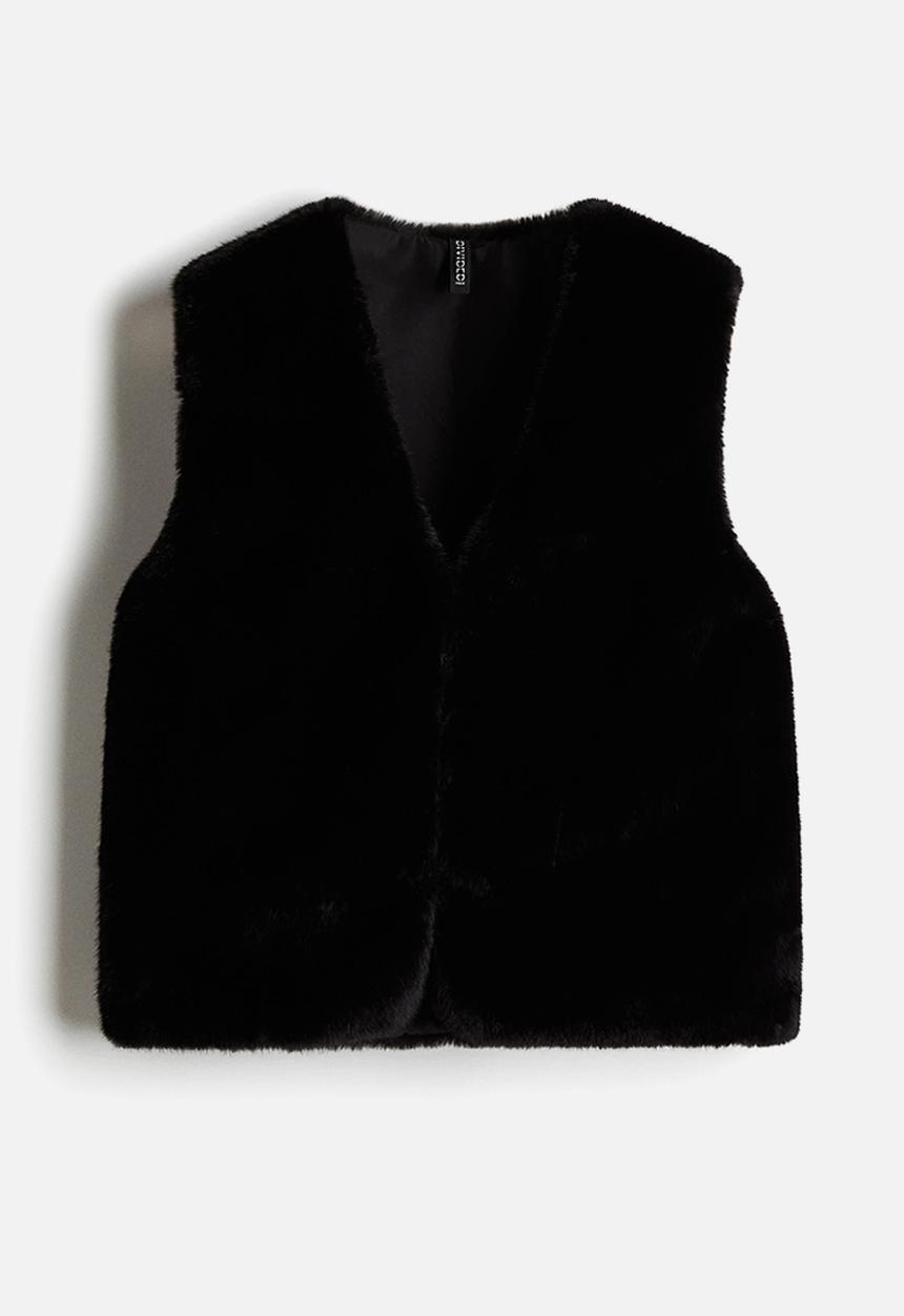 H&M - Fluffy gilet - black