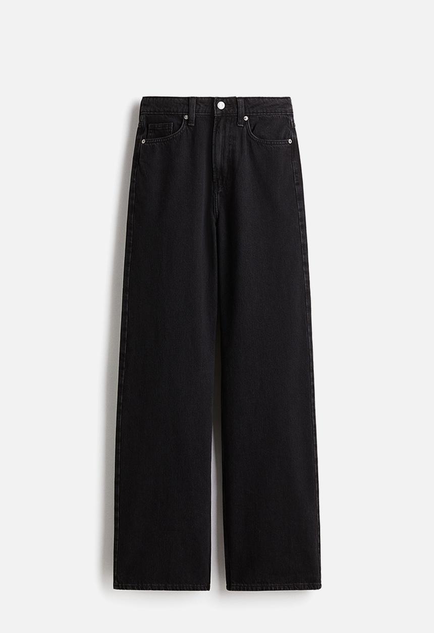 H&M - Wide high waist jeans - black