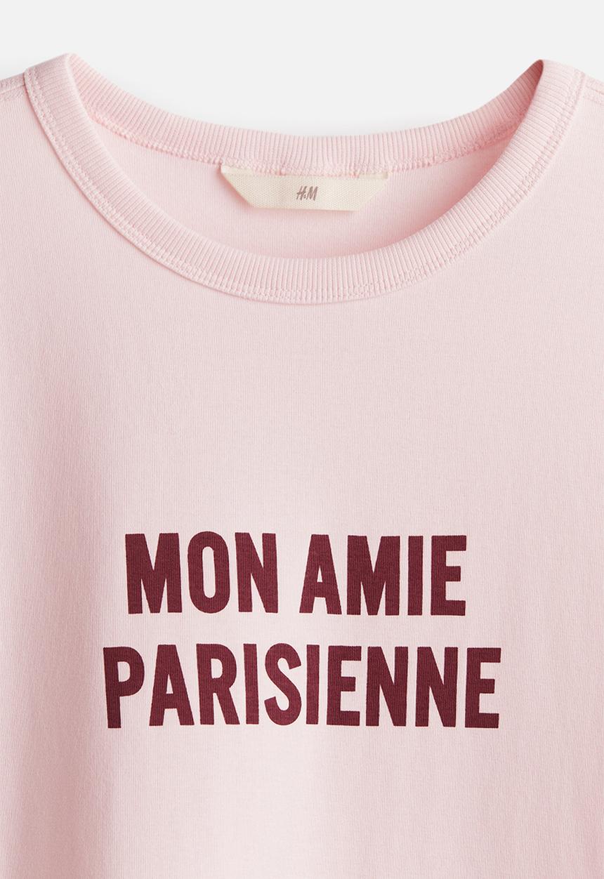 H&M - Fitted t-shirt - light pink/mon amie