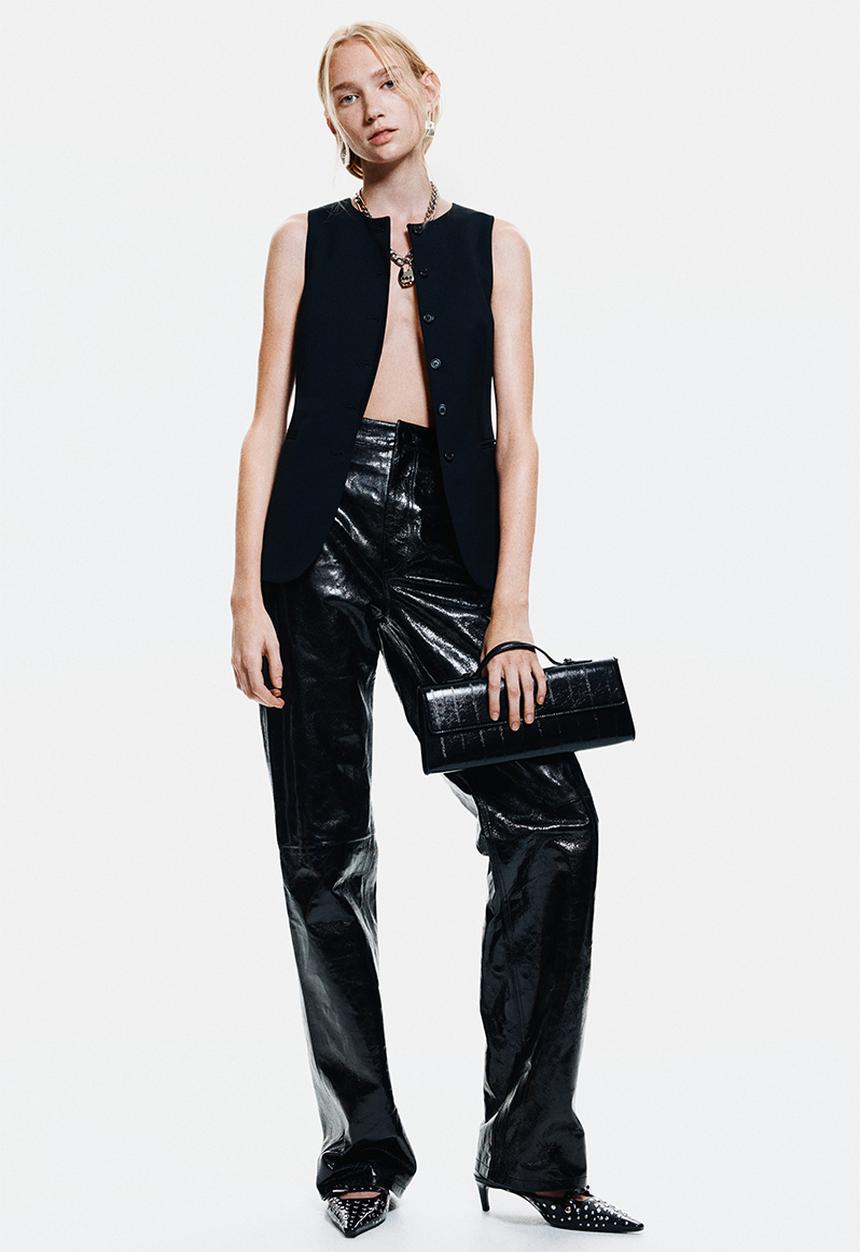 H&M - Long waistcoat - black