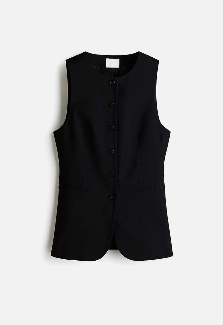 H&M - Long waistcoat - black