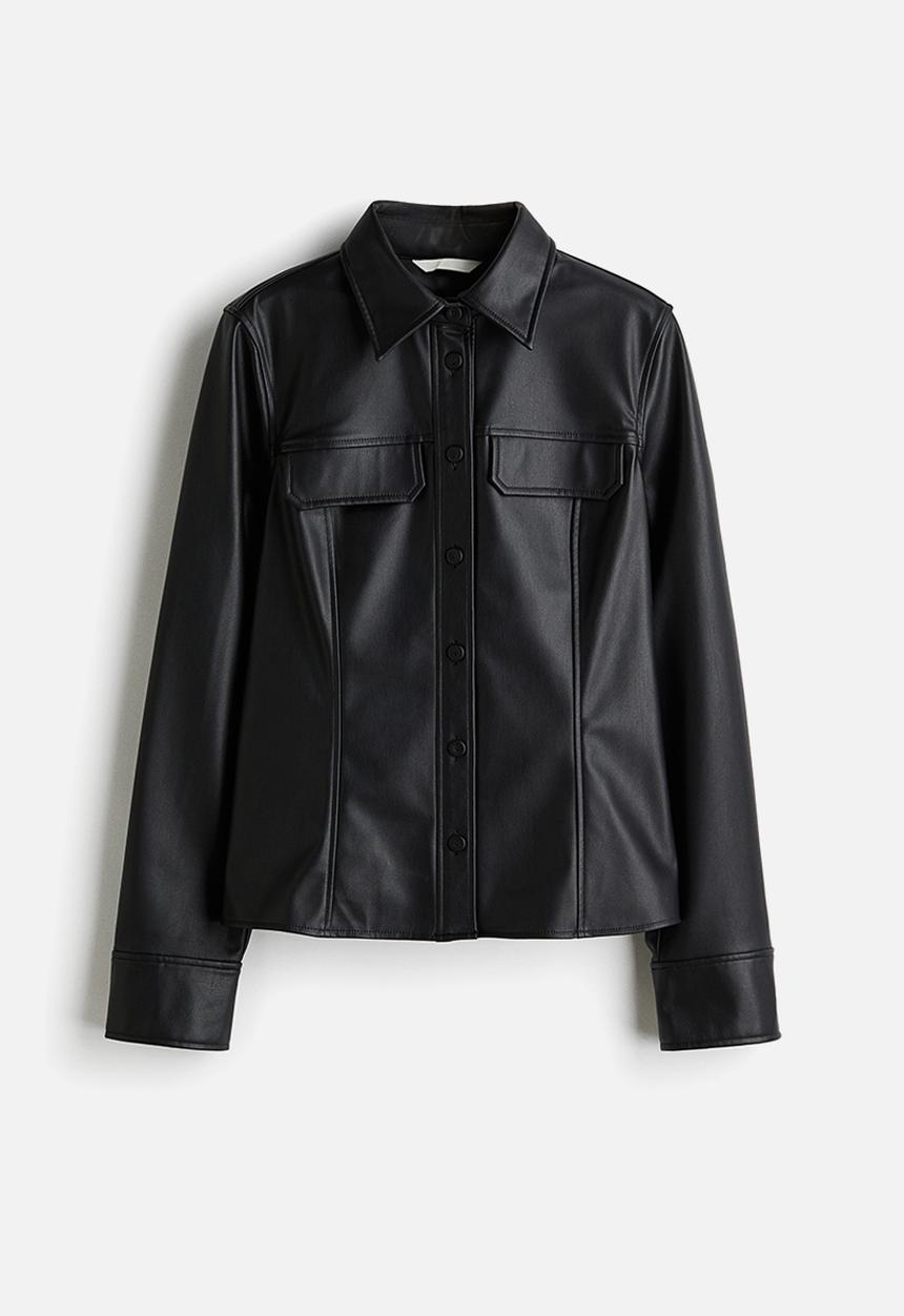 H&M - Coated shirt - black